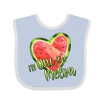 Inktastic I'm One in a Melon Watermelon Heart Boys or Girls Baby Bib