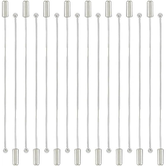 40pcs Brooch Stick Pin Round Ball Metal Brooch Boutonniere Sticks 49mm Long Needle Eye Pins with Stopper Ends for DIY DIY Costume Suit Tie Hat Pin Jewelry Making Accessories