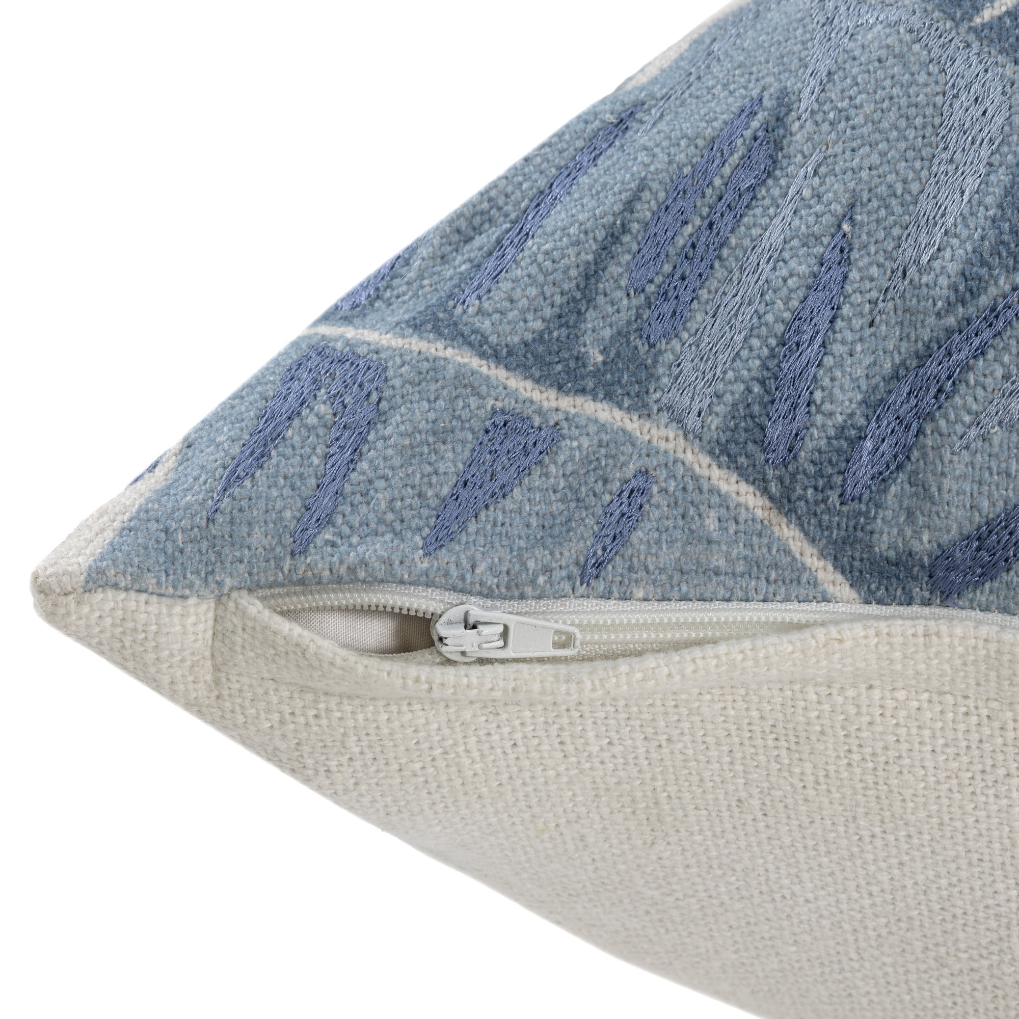 Harlow Hill Camden 20" x 20" Blue/Ivory Floral Cotton Adult Decorative Throw Pillow