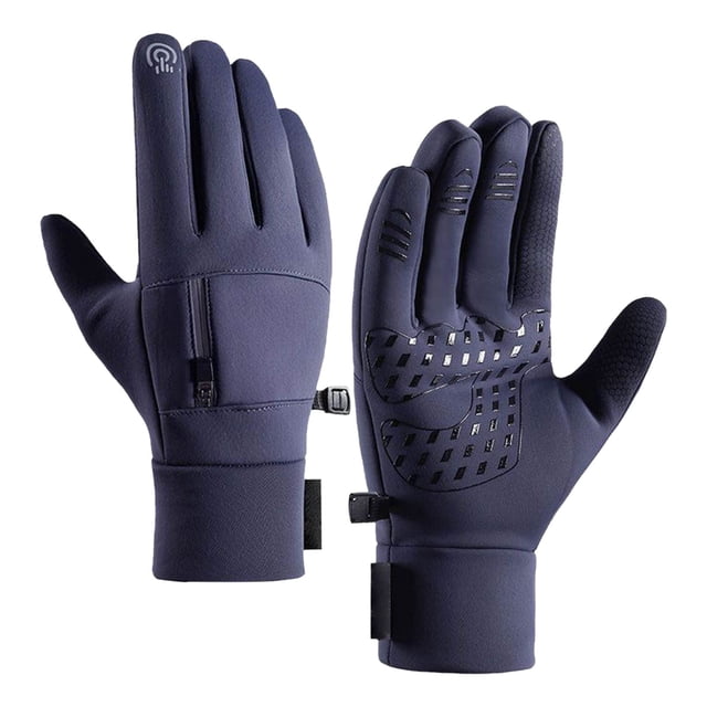 ManxiVoo Men's Winter Gloves for Outdoor Riding with Touchscreen Technology Windproof and Non Slip Grip Suitable for Sports and Work in Cold Climate M Size Blue