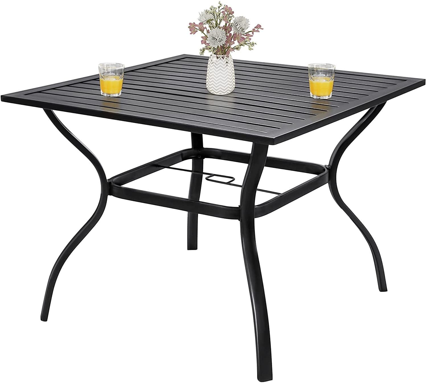 Buy LastDan Metal Patio Dining Table Outdoor Bistro Square Table with 1