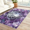 thumbnail image 1 of Tiger Rugs for Bedroom - Tiger Rug & Home Decor, Purple Floral Jungle Animal Rugs for Entryway, Washable Rugs, 2x3 Area Rug, Non Slip Soft Low Pile Indoor Door Mat, Girls Wildlife Carpet, 1 of 7