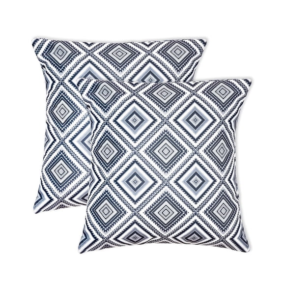 DREAMY URBAN Decorative Easy Clean Cushion Cover Set of 2 – 12x15 Inch (30x38 cm) –Shade of Grey Mandella Print Throw Pillow Covers for Sofa & Bed – Performance Fabric, Hidden Zipper, Water-Resistant