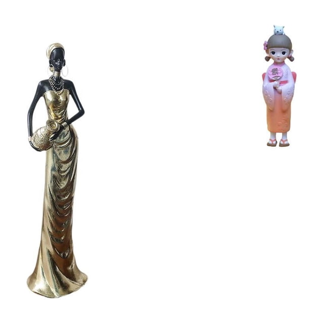 Figura de escritorio,Figuritas africanas,artesanías,artículos de escritorio coleccionables,Muñeca geisha japonesa,Adorno tradicional de muñeca geisha con kimono japonés,Estatuilla de