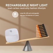 Rechargeable LED Motion Sensor Night Light, [3 Pack] Stick-On Night Light, Stair Sensor Lights Indoors, Auto/ON/Off Light for Toilet, Hallway, Closet, Kitchen, Children's Room, Warm White light