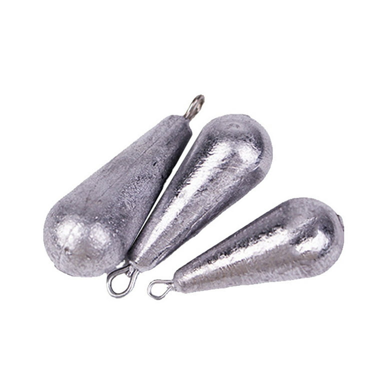 BE-TOOL 10PCSFishing Weight Sinker Lead Weights Sinker Fishing Tackle for  Saltwater Freshwater Silver Raindrop Shape Streamlined 40g/0.08 lb