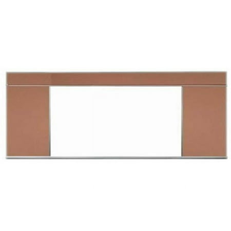 Aarco Products 120F-412M-282-831 Combination Top Tackboard- Mocha - 4 x 12 ft.