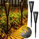 thumbnail image 1 of Paquete de 2 luces solares LED para exteriores | Luces de jardín alimentadas por energía solar para patio de pasarela | Acero inoxidable IP65 resistente a la intemperie | Blanco cálido de doble, 1 of 8