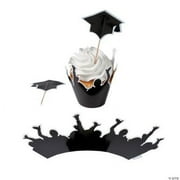 Graduation Cupcake Collars W/ Picks - Party Supplies - 100 Pieces