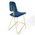 thumbnail image 6 of Modway Ponder Performance Velvet Upholstered Dining Bar Stool in Navy, 6 of 10