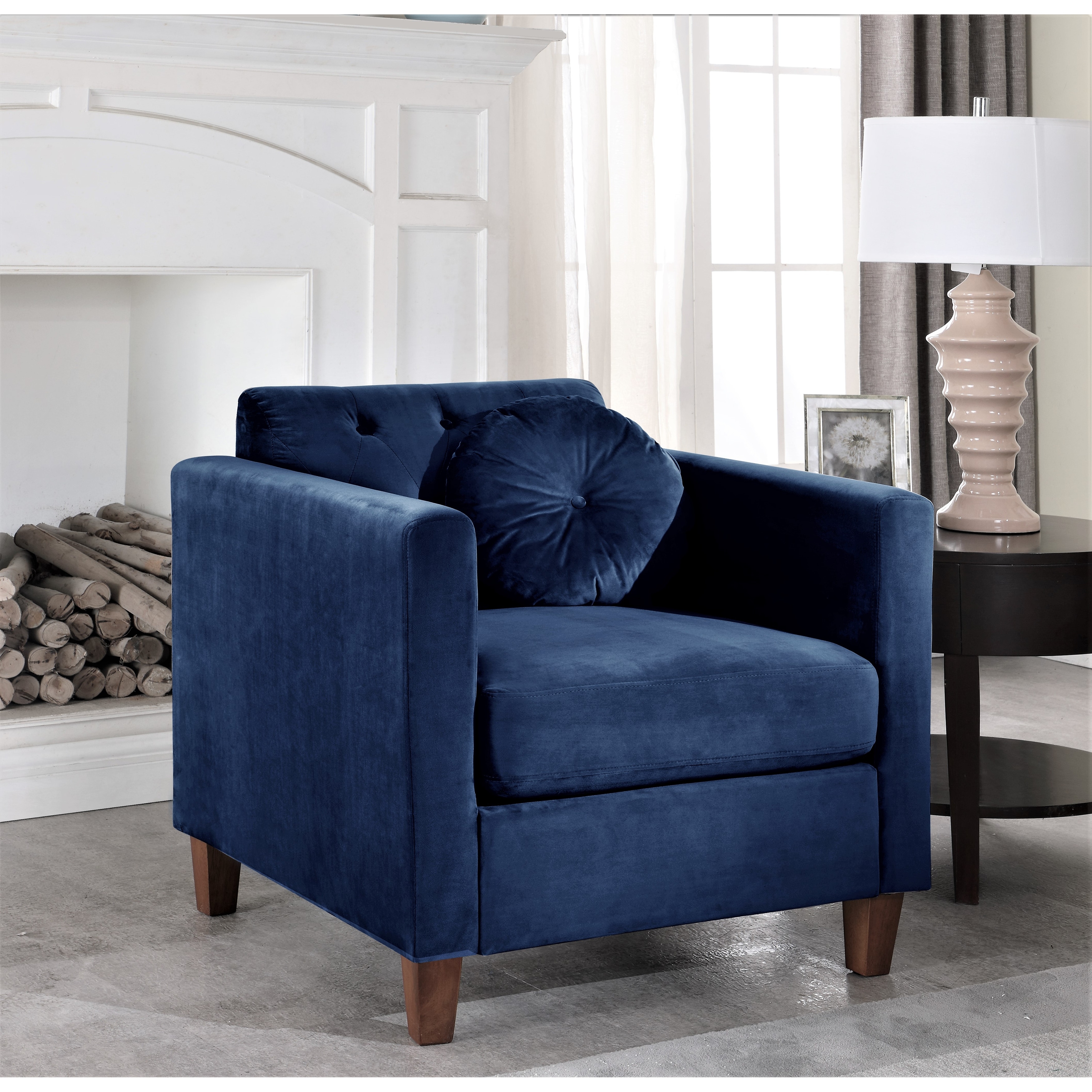 Uspridefurniture Persaud Chesterfield Chair, Grey