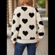 thumbnail image 4 of Sudadera Holgada de Larga con Cuello Redondo y Estampado de Corazón de Peluche para Mujer, para Otoño e Invierno. Amor Negro XXL, 4 of 8