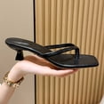 thumbnail image 6 of HNMKIU Platform Sandals Stylish Women's Slides Casual Beach Footwear Comfortable Open Toe Platform Style with Modern Square Toe Design for Everyday Use Beach Shoes Black,7.5, 6 of 8