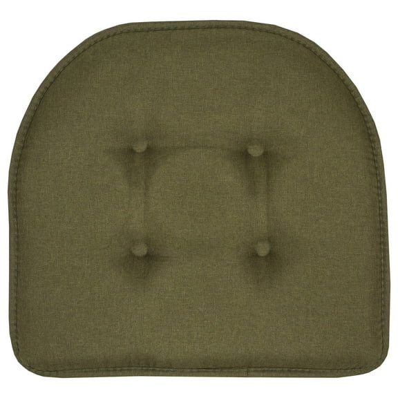 U-Shaped Memory Foam No Slip Back 17 x 16 Chair Pad 2 Pack Army Green