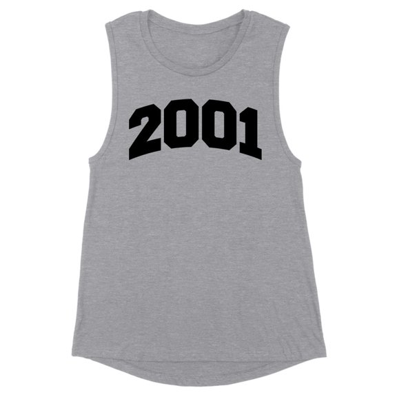 2001 College Style Women's Muscle Tank X-Small Heather Grey
