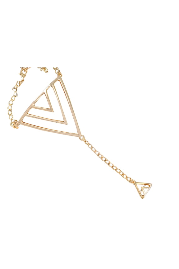 Golden Tone Triforce Triangles Power Synergy Utmost Magic Glory Ring Bracelet