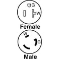 thumbnail image 2 of Hubbell HBL105 Yellow Watertight 15A/20A 125V Straight Blade Female to 30A 125V Locking Plug Male Adapter, 2 of 2