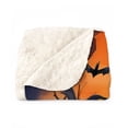 thumbnail image 2 of Mummy Brittany Spaniel Happy Halloween with Pumpkins Bats Spooky Fun Cozy Sherpa Blanket Brittany Dog Lover Gifts Idea Warm Soft Throw Blanket - 00019, 2 of 5