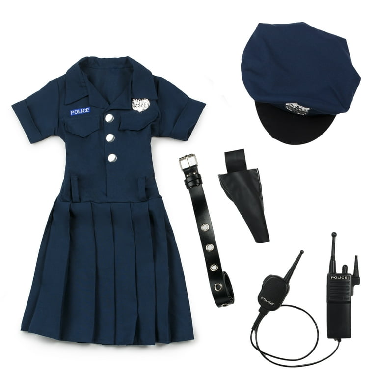 Halloween Kids Police Officer Uniform Costumes Cosplay Girl's Blue