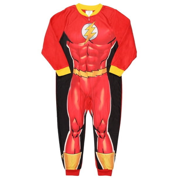 DC Comics Boys' The Flash Pajamas Costume Graphics One Piece Sleeper