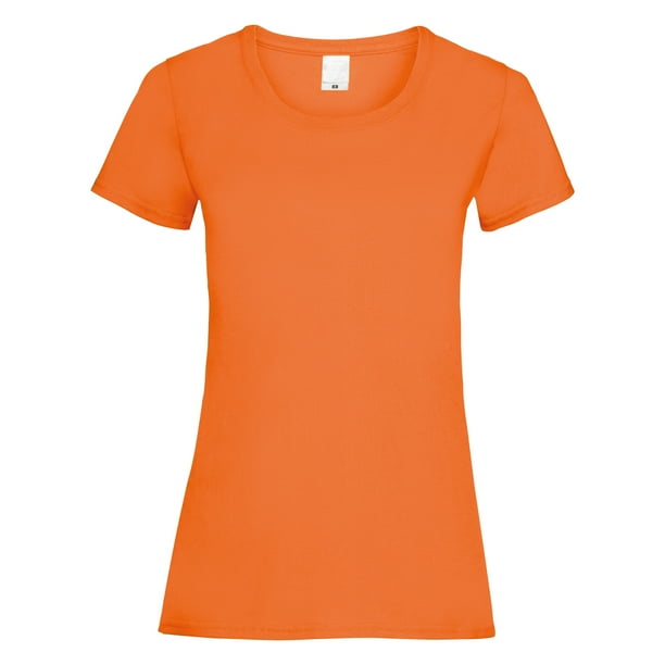 Camiseta casual de manga corta para mujer (Naranja)
