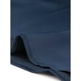 thumbnail image 5 of INSPIRE CHIC Women's Belted Satin Keyhole Tie Waist A-Line Dress S Navy Blue, 5 of 5