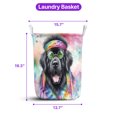 thumbnail image 5 of Hippie Newfoundland Portrait Watercolor Tie-Dye Vintage Styles Foldable Laundry Basket Newfie Dog Lover Gifts Organizer Storage with Handles - 00014, 5 of 5