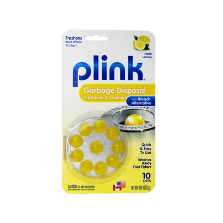 Plink 90 Garbage Disposer Cleaner and Deodorizer, Lemon, 10 Count