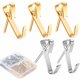 thumbnail image 1 of 40 Pieces Picture Hangers, Picture Hooks, Wall Hooks, Picture Hangers, Frame Fixing Hooks for Photo Frames.(Gold-20/Silver-20), 1 of 5