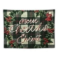 thumbnail image 5 of Orinice Holly Wreath Merry Lettering Folk Art Tapestry Wall Hanging Unique Style Graphic Tapestries Home Wall Decor for Living Room Bedroom Apartment Farmhouse Dorm 40x30inch, 5 of 6