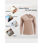 Pinspark Unisex Chemo Shirts for Port Access Chemotherapy Must Haves Long Sleeve Cancer Care Package for Men