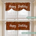 thumbnail image 5 of Happy Birthday Tie Up Valance Curtains for Windows, Kitchen Curtains Window Treatments, Brown Modern Abstract Art Short Window Shades Valances for Bedroom Bathroom Cafe 42"x18", 5 of 8