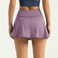 thumbnail image 6 of MIXUE Skirts For Women Summer Solid Color Elastic High Waist Casual Yoga Mini Tennis Skirt Activewear,Purple,M, 6 of 6