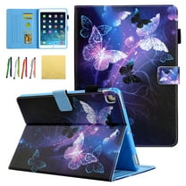 iPad 9.7 2018 2017/ iPad Pro 9.7/ iPad Air 1 2 Case - Allytech Premium PU Leather Stand Smart Case with Auto Wake/Sleep for Apple iPad 6th/ 5th Gen, iPad Air 1 2, Pro 9.7, Purple Butterfly