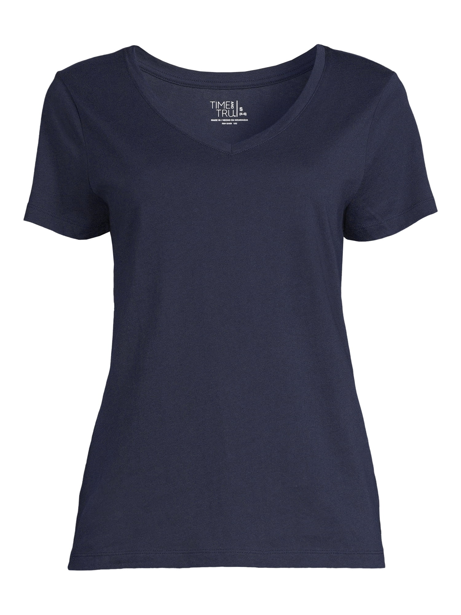 Time and Tru Women's Cotton V-Neck T-Shirt