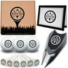 Double Take Gifts 12 Piece Golf Gift Set: 3 in 1 Engraved Divot Repair Tool, Custom Balls, Ball Marker, Logo tees and Greeting Card Included!