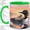 Green, variant on Loon Family Watercolor Coffee Mug, Common Loon Mug, Morning Coffee Tea Cup for Cabin Office, Parent Bird with Chick on Sunset Lake, Lily Pad Wetland Nature Art, Birdwatchers Women Men