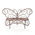 thumbnail image 3 of Alpine Corporation 62" x 26" x 38" Outdoor or Indoor Steel Butterfly Garden Bench, Red, 3 of 11