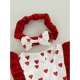 thumbnail image 5 of Bagilaanoe Newborn Baby Girl Valentine's Day Rompers Heart Print Sleeveless Bodysuit + Headband 3M 6M 12M 18M 24M Infant One Piece Jumpsuit, 5 of 6