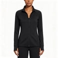 thumbnail image 2 of Bosfbaoi Women's Stand Collar Full Zip Long Sleeve Athletic Jacket, Stretchy Breathable Moisture Wicking Workout Top, Zipper Pocket Thumbhole Outerwear for Gym Yoga Running, 2 of 6