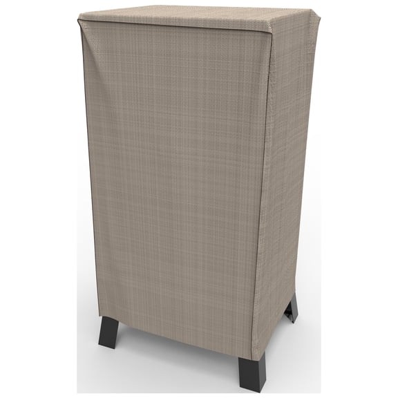 Budge 29" W Tan Tweed Patio Square Smoker Grill Cover, English Garden