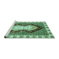 thumbnail image 2 of Ahgly Company Machine Washable Indoor Square Abstract Turquoise Blue Modern Area Rugs, 7' Square, 2 of 4