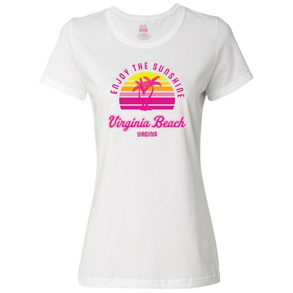 Inktastic Summer Enjoy the Sunshine Virginia Beach Virginia in Pink Women's T-Shirt