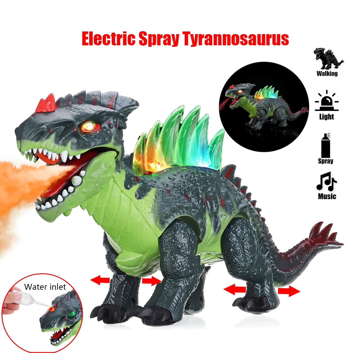 Dinosaur Toy Walking Flame Spray Electric Tyrannosaurus TRex Dinosaur