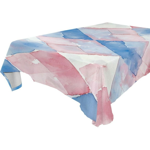 Square printed tablecloth: home tablecloths, washable and durable, multiple sizes and colors available, a must have for restaurant decor. Pink Blue Square