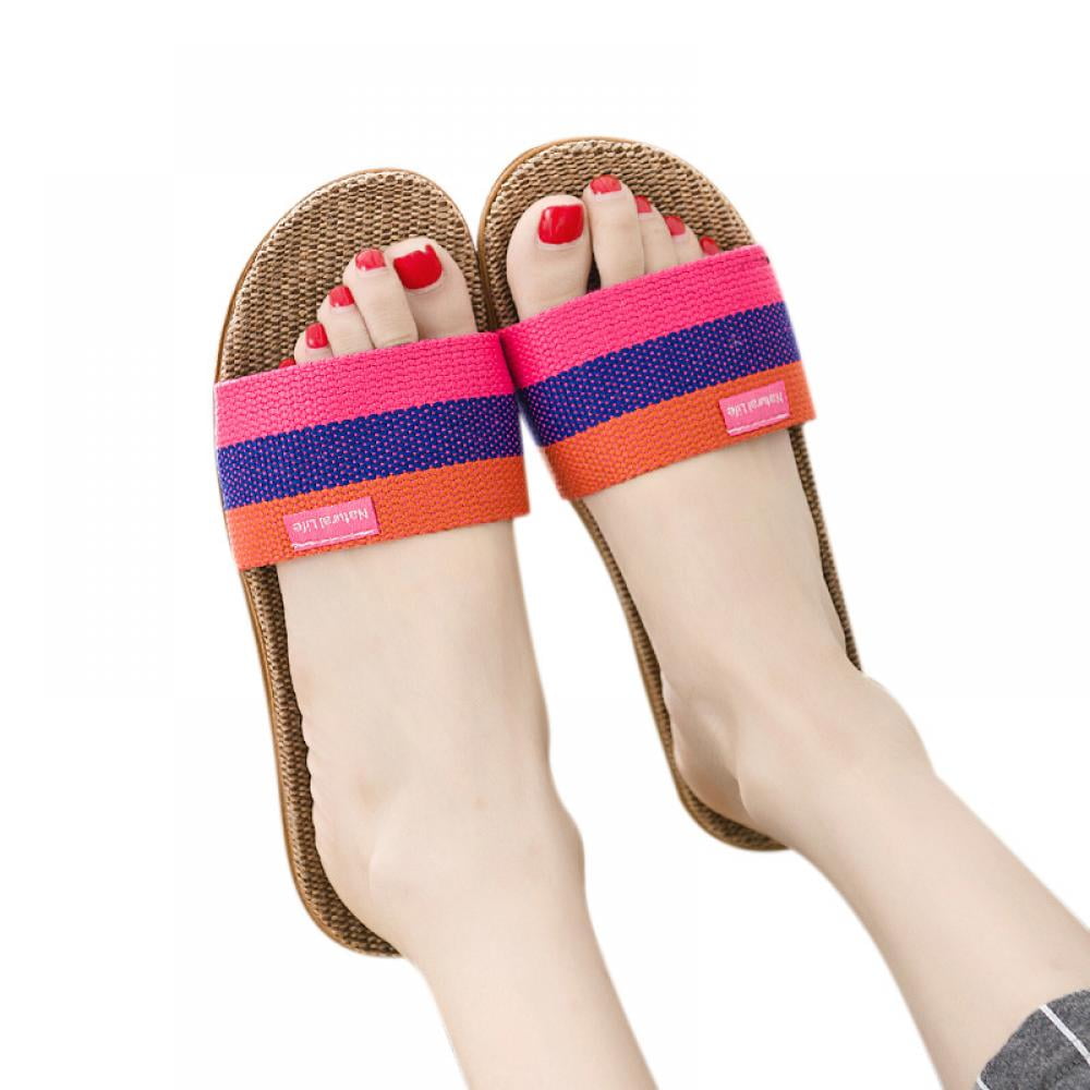 rainbow colored flip flops