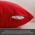 thumbnail image 3 of Pack of 2 Christmas Bright Red Velvet Throw Pillow Covers 18x18 Inch Soft Solid Decorative Square Cushion Cases for Couch Sofa Bedroom, 3 of 6