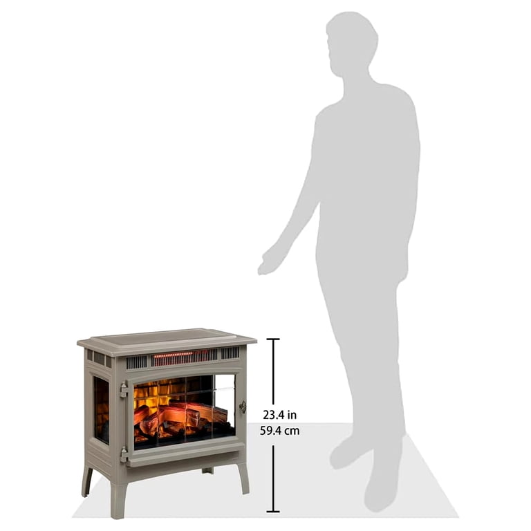 Duraflame, Electric Fireplace Stove, Gray, Infrared, Remote
