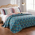 thumbnail image 3 of Greenland Home Fashions Thalia Reversible Cotton Quilt Set, Velvet Embellished, 3-Piece Full/Queen, Tango, 3 of 6