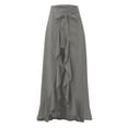 thumbnail image 3 of WRFWUL Womens Skirt Pants High Waist Wide Leg Ruffle Pants Tie Front Asymmetrical Hem Flowy Casual Dressy Trousers, 3 of 4